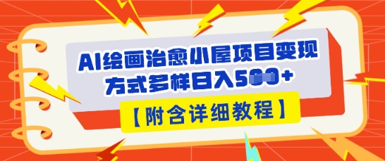 AI绘画治愈小屋项目，变现方式多样，小白也能操作(附详细教程)-东方学社-专注互联网创业,知识付费,副业轻创